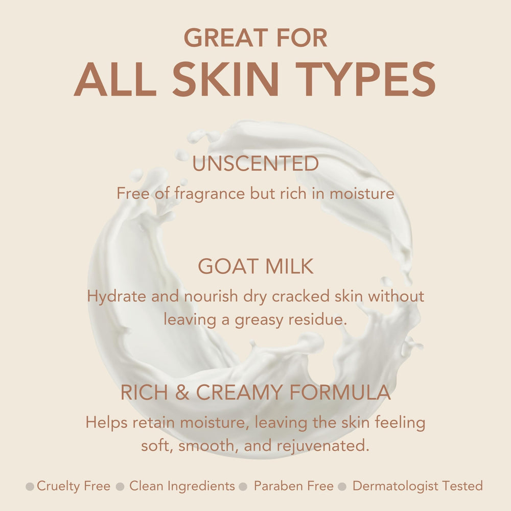 Dionis goat milk body lotion applied to forearm for hydration demonstration