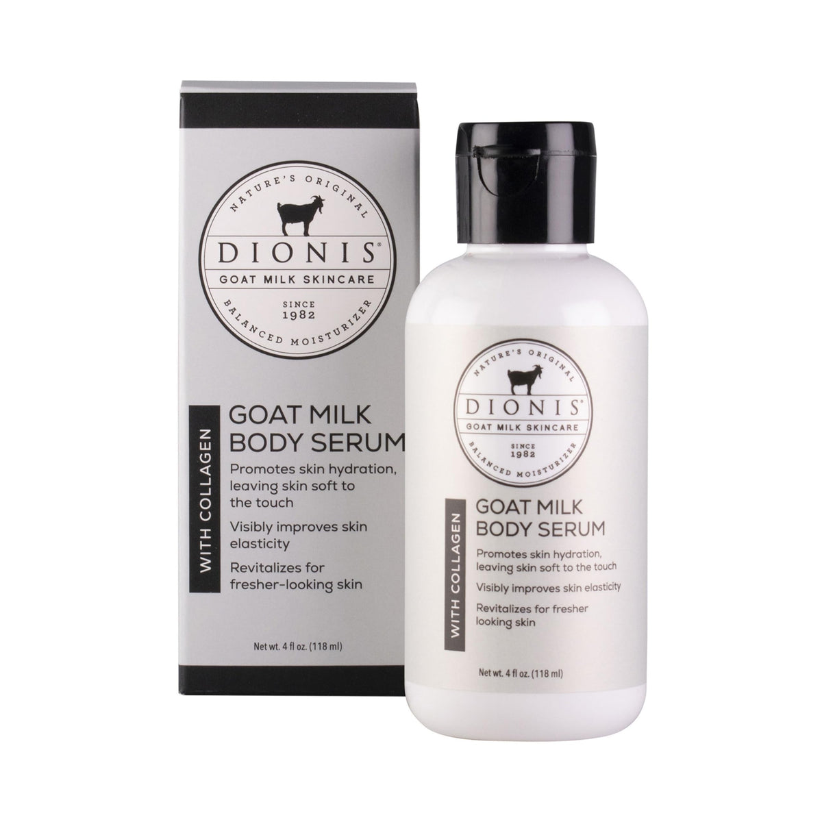 Dionis goat milk collagen serum bottle for daily firming support.