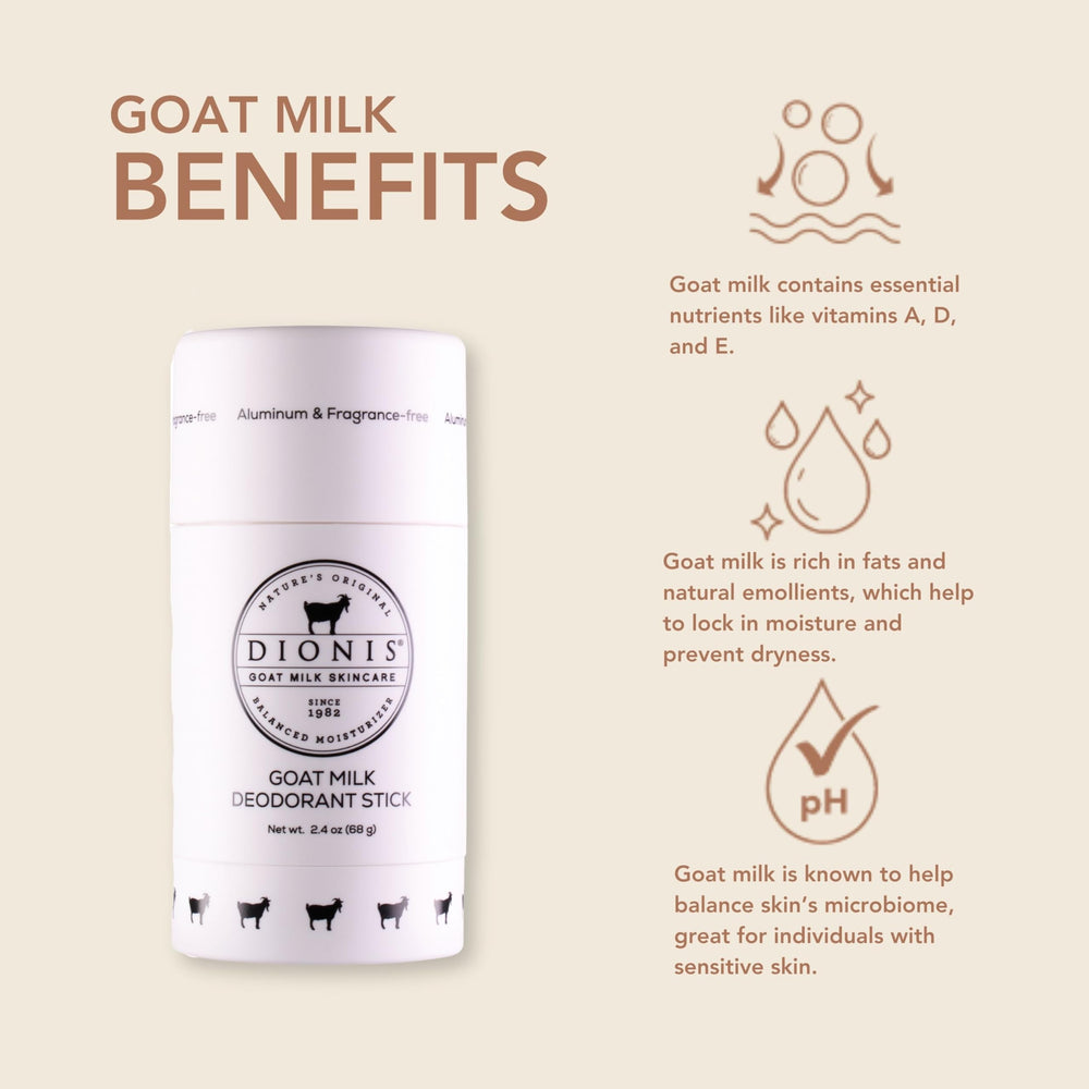 Dionis goat milk deodorant stick application showing smooth glide