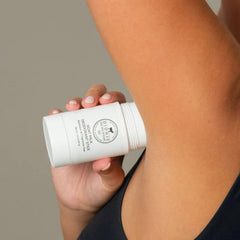 Dionis goat milk deodorant stick closeup of the clean, simple design