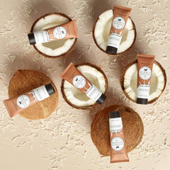 Close focus on creamy coconut oats scent for a comforting daily ritual