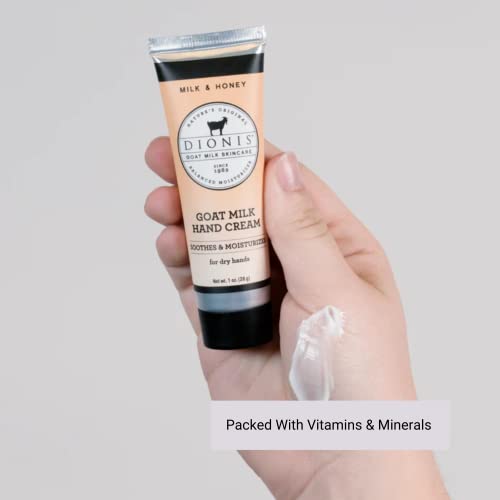 Dionis Goat Milk Hand Cream ingredients list includes goat milk and honey.