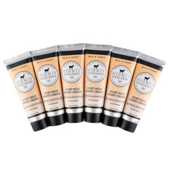Dionis Goat Milk Hand Cream packaging highlights honey-infused formula for nourishment.