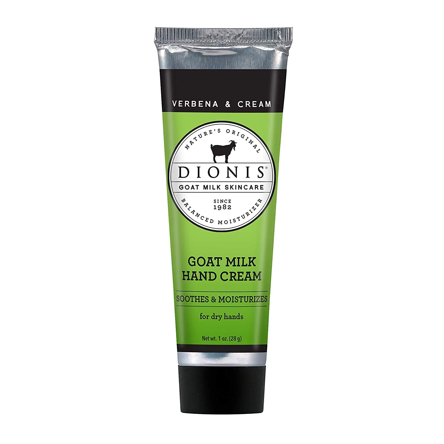 Dionis Goat Milk Hand Cream with Verbena Scent in a 1oz tube for light hydration