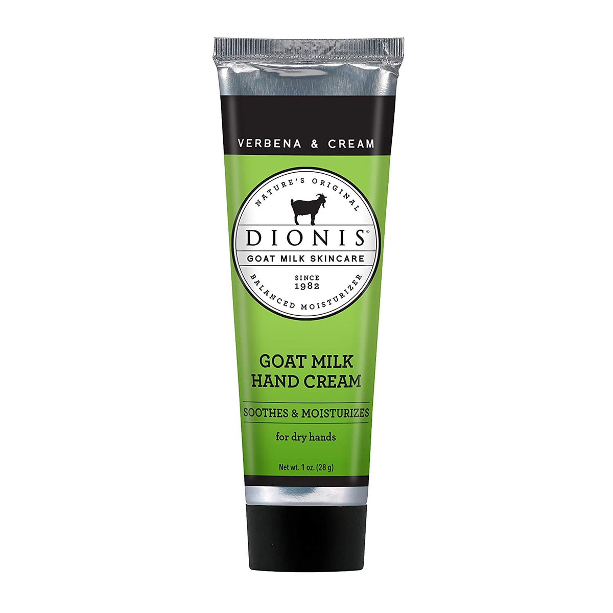 Dionis Goat Milk Hand Cream with Verbena Scent in a 1oz tube for light hydration