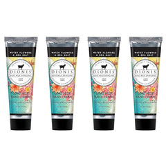 Dionis goat milk hand cream set in travel-size bottles for on-the-go hydration.