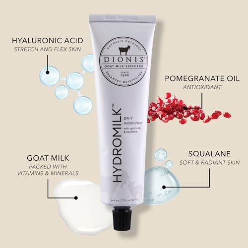 Dionis Hydromilk moisturizer application close-up demonstrates quick absorption