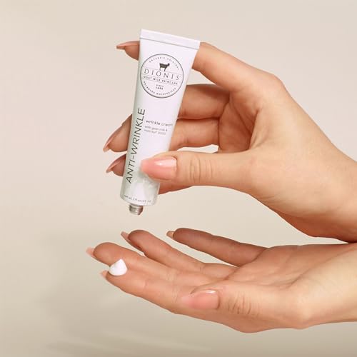 Dionis Goat Milk ingredients panel illustrates vitamin-rich nourishment for hydrated skin.