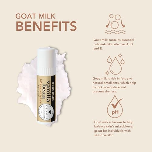 Dionis Goat Milk Lip Balm Vanilla Bean application on lips for moisture