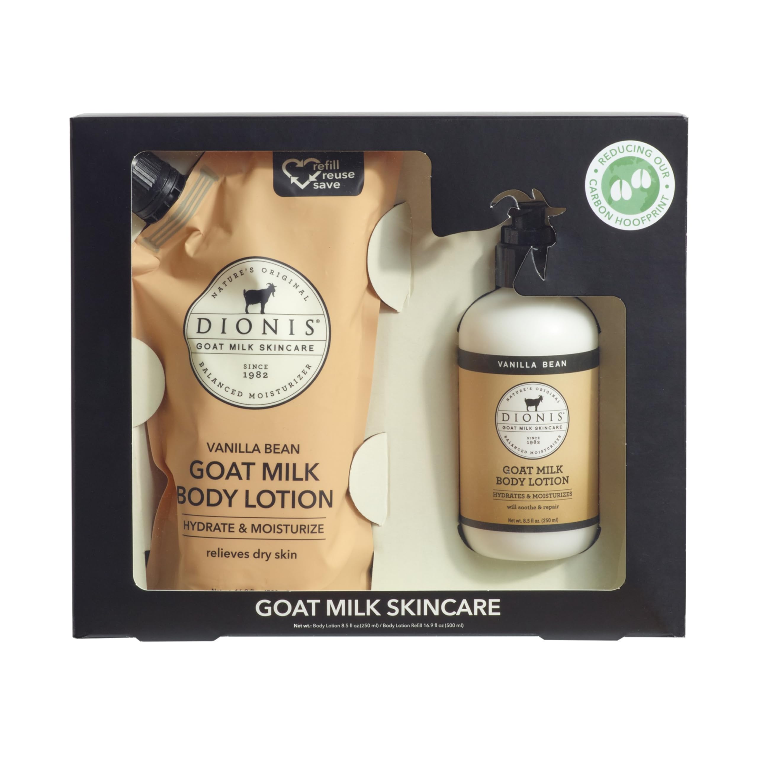 Dionis Goat Milk Lotion bottle with pump delivering smooth, non-greasy hydration