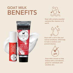Dionis Peppermint Twist lip balm with goat milk nourishes lips softly.