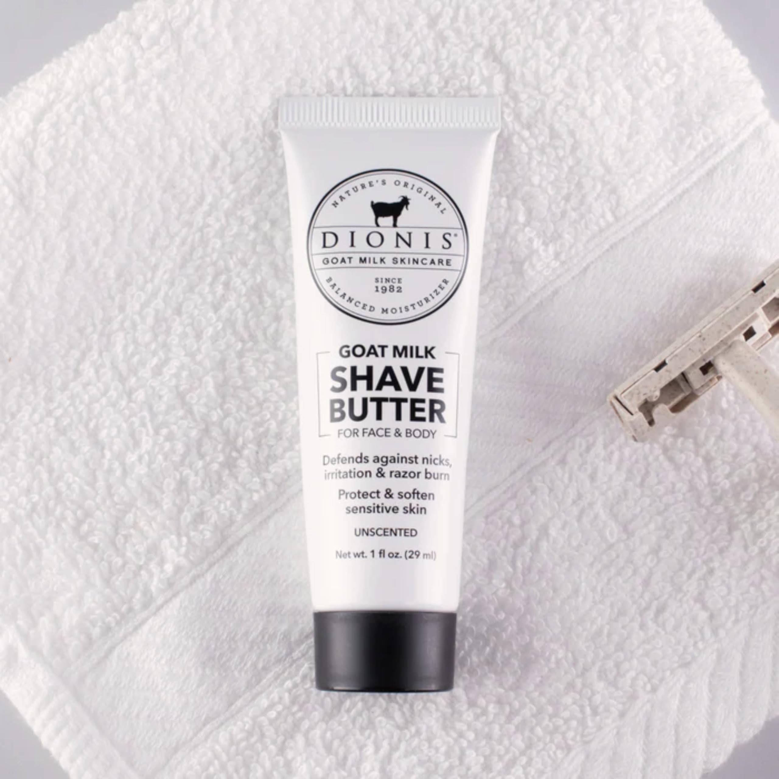 Dionis Goat Milk Shave Butter 1oz container for smooth shaving