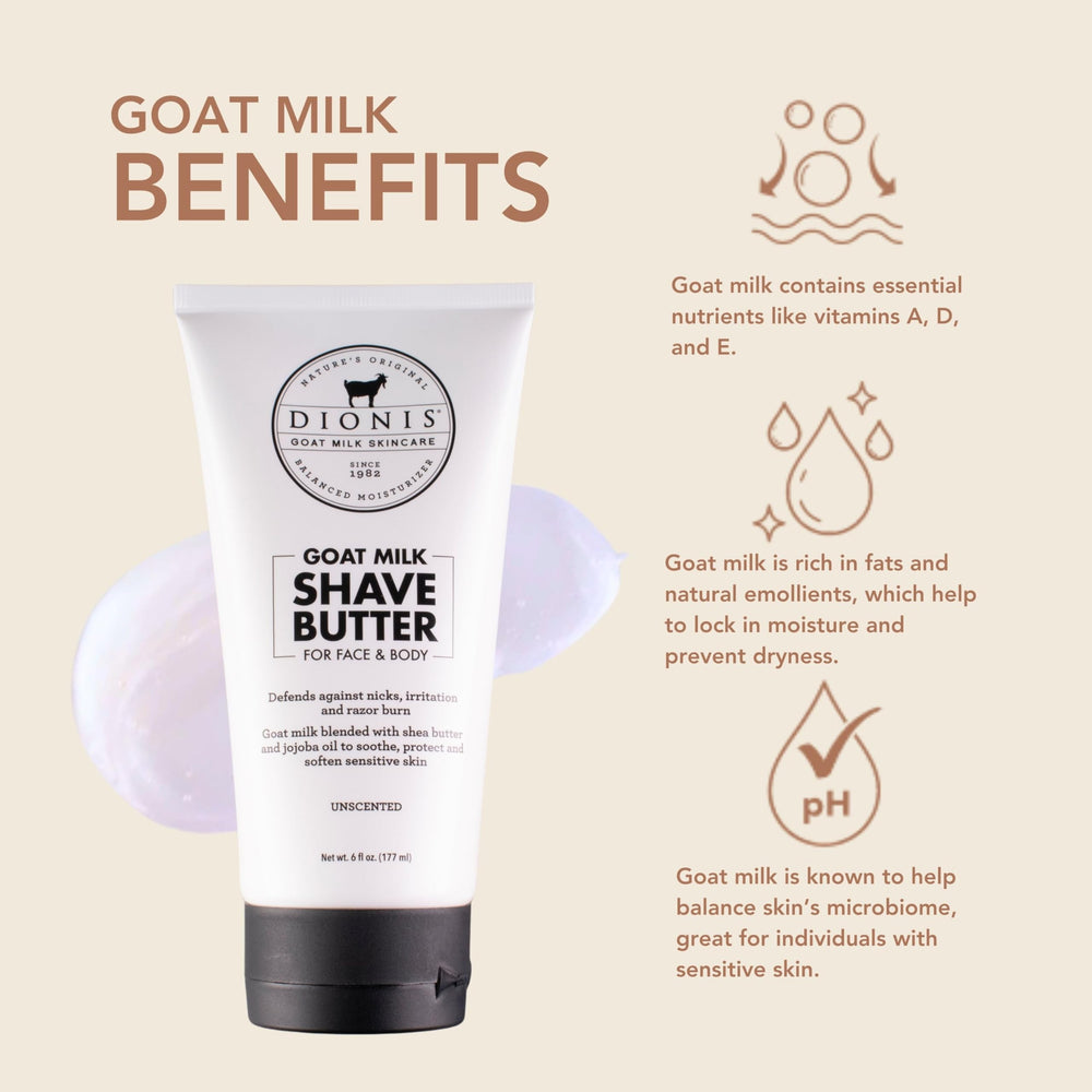 Texture of Dionis Goat Milk Shave Butter being spread for smooth application.