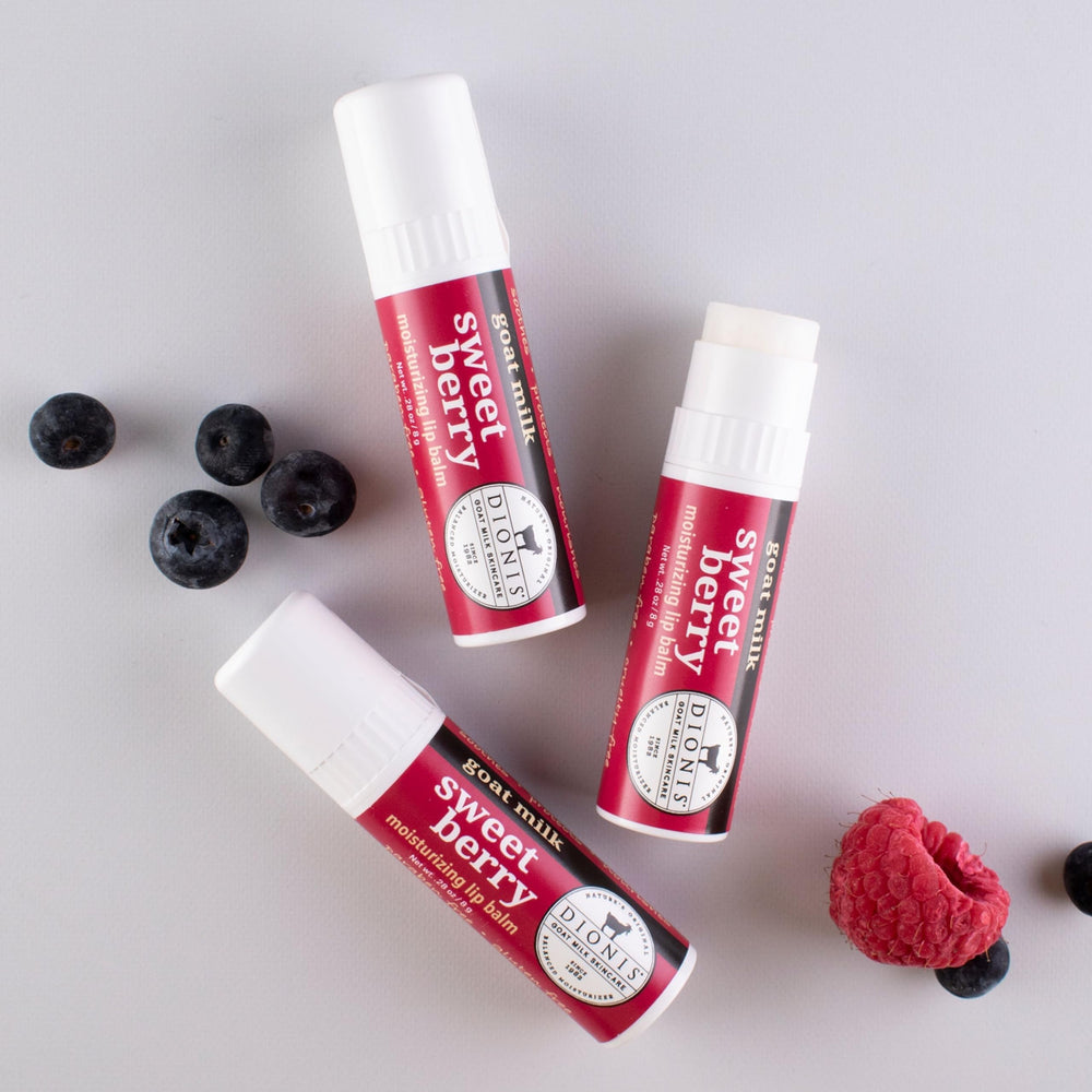 Dionis balm applied to lips for instant soothing.