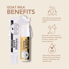 Dionis milk and honey lip balm tube for immediate daytime moisture