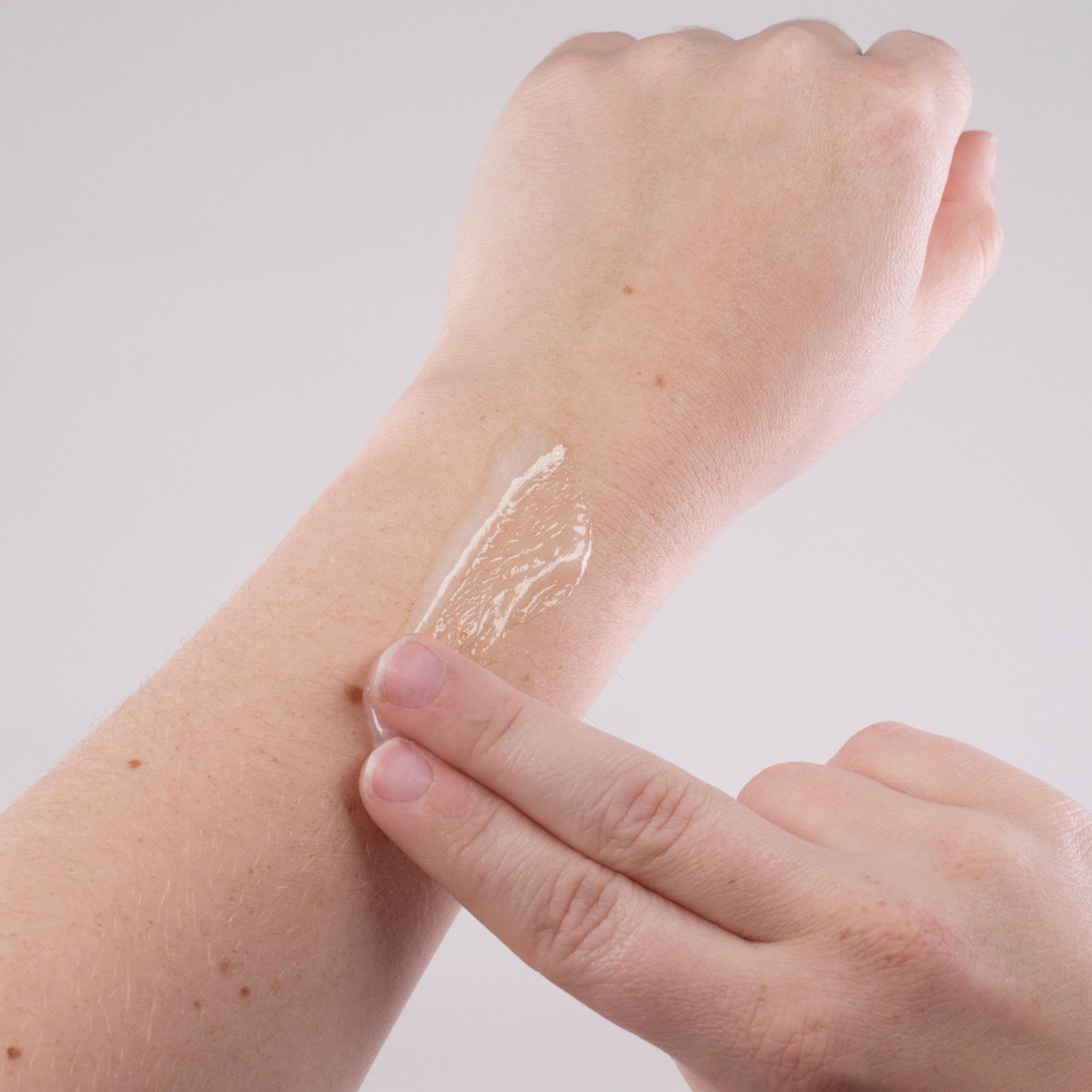 Soft, hydrated skin after using Dionis goat milk serum.