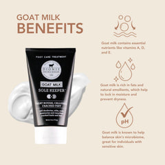Close-up showing non-greasy, fast-absorbing foot treatment texture.