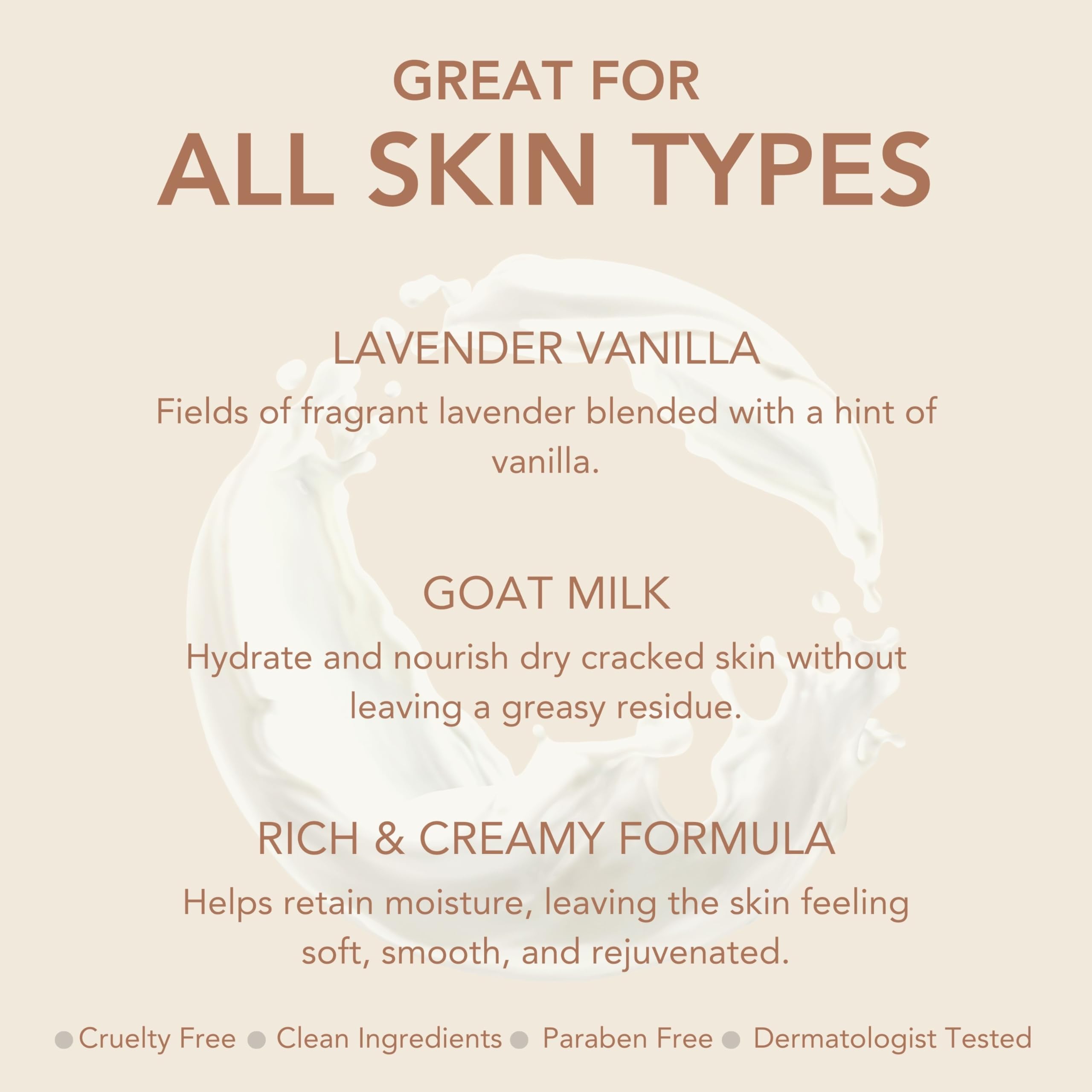 Goat milk sourced from US family farms for quality ingredients.
