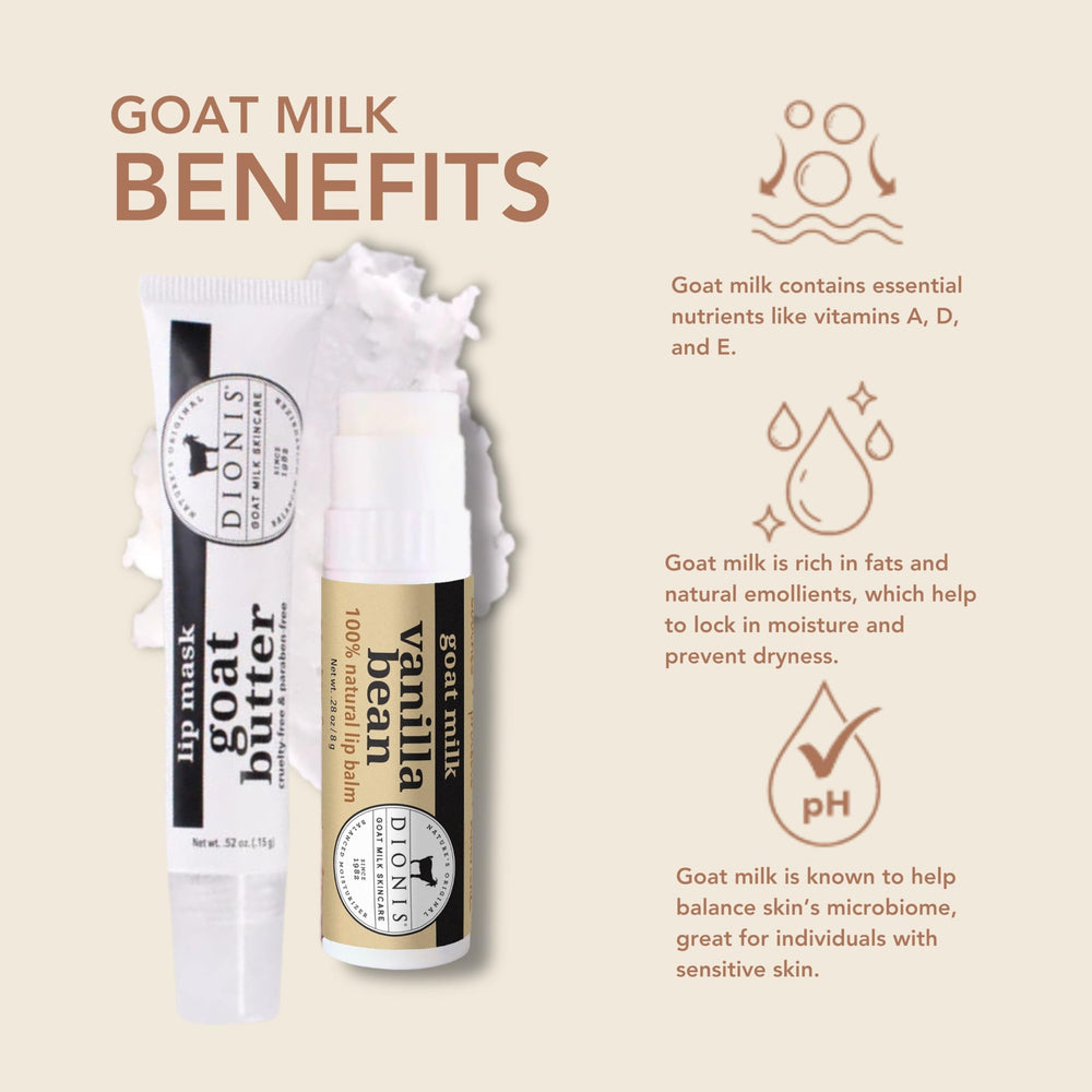 Dionis Vanilla Bean Lip Balm tube offers instant moisture and scent.