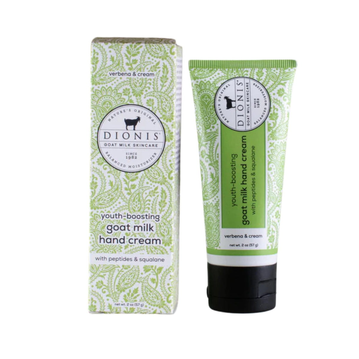 Dionis Youth Boosting Goat Milk Hand Cream bottle front view for on-the-go hydration.