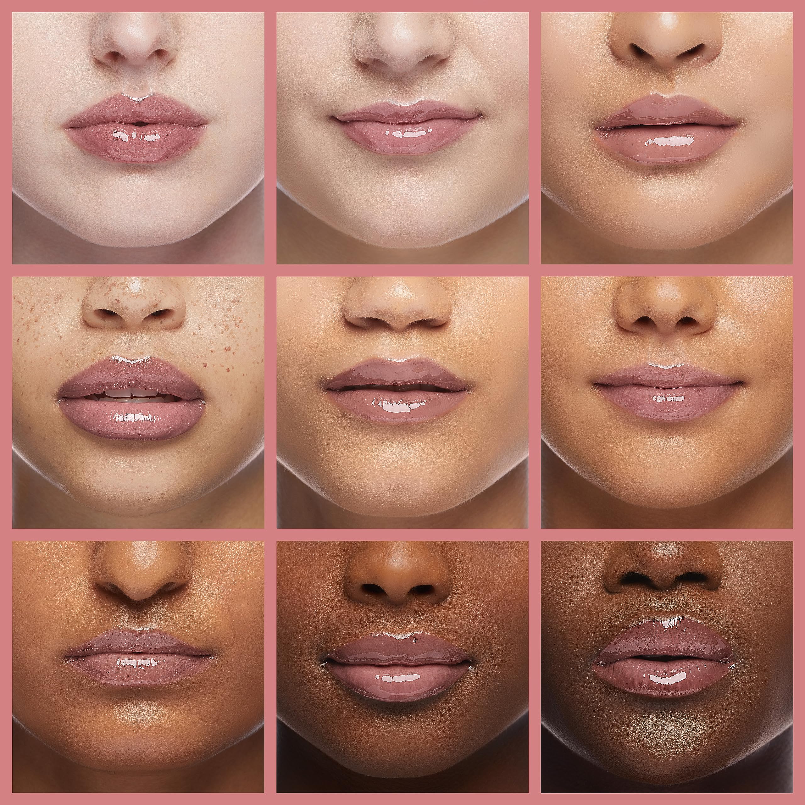 Lips wearing Dior Addict Lip Glow 001 with natural pink shine