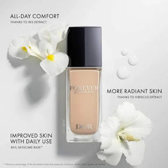 Model face wearing Dior Forever Skin Glow suggests long-lasting comfortable wear