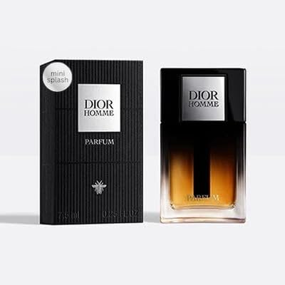 Dior Homme Parfum Mini Splash bottle pour, ideal for day-to-night wear.