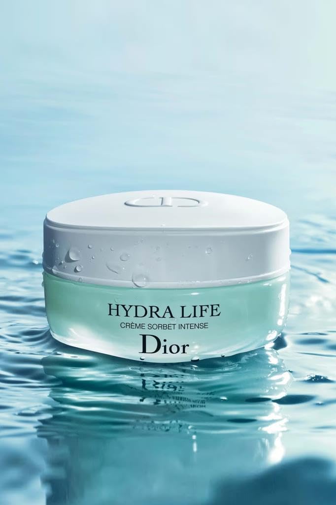 Dior Hydra Life Intense Sorbet Creme packaging highlights a natural-origin formula and 50 ml size