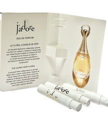 Dior J'adore sample packaging highlighting premium presentation