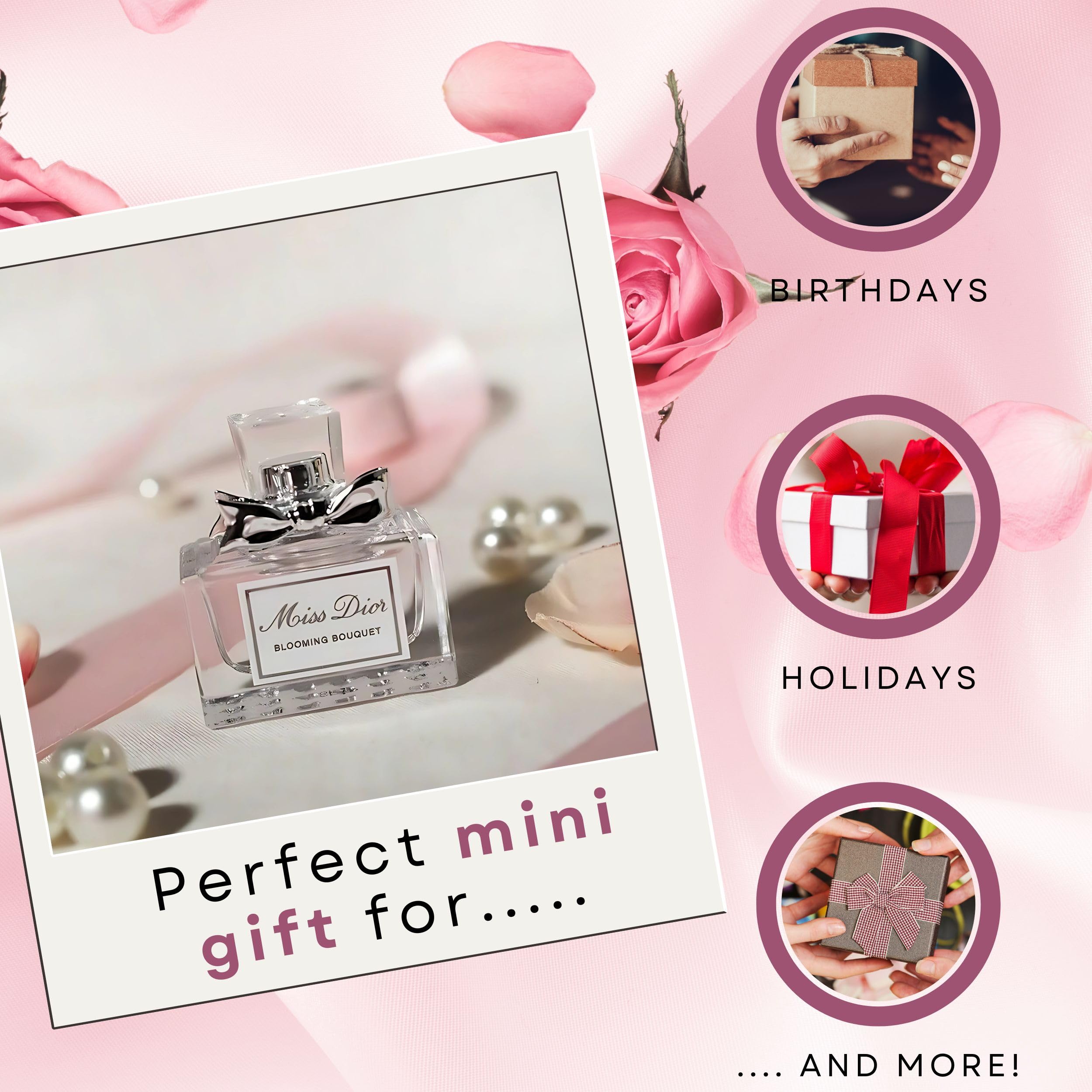 Dior Miss Dior Blooming Bouquet blooms close-up communicates the tender bouquet.