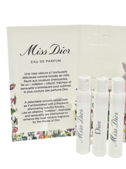 Dior Miss Dior sample box open, showcasing portable fragrance tests