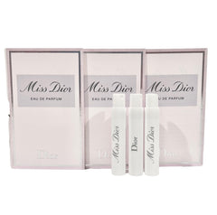 Dior Miss Dior sample set with three 1ml vials in travel packaging