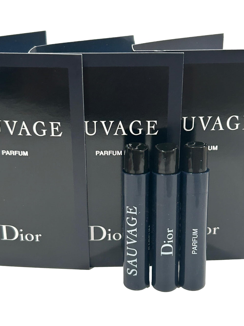 Dior Sauvage 1ml vial close-up for quick on-the-go testing.