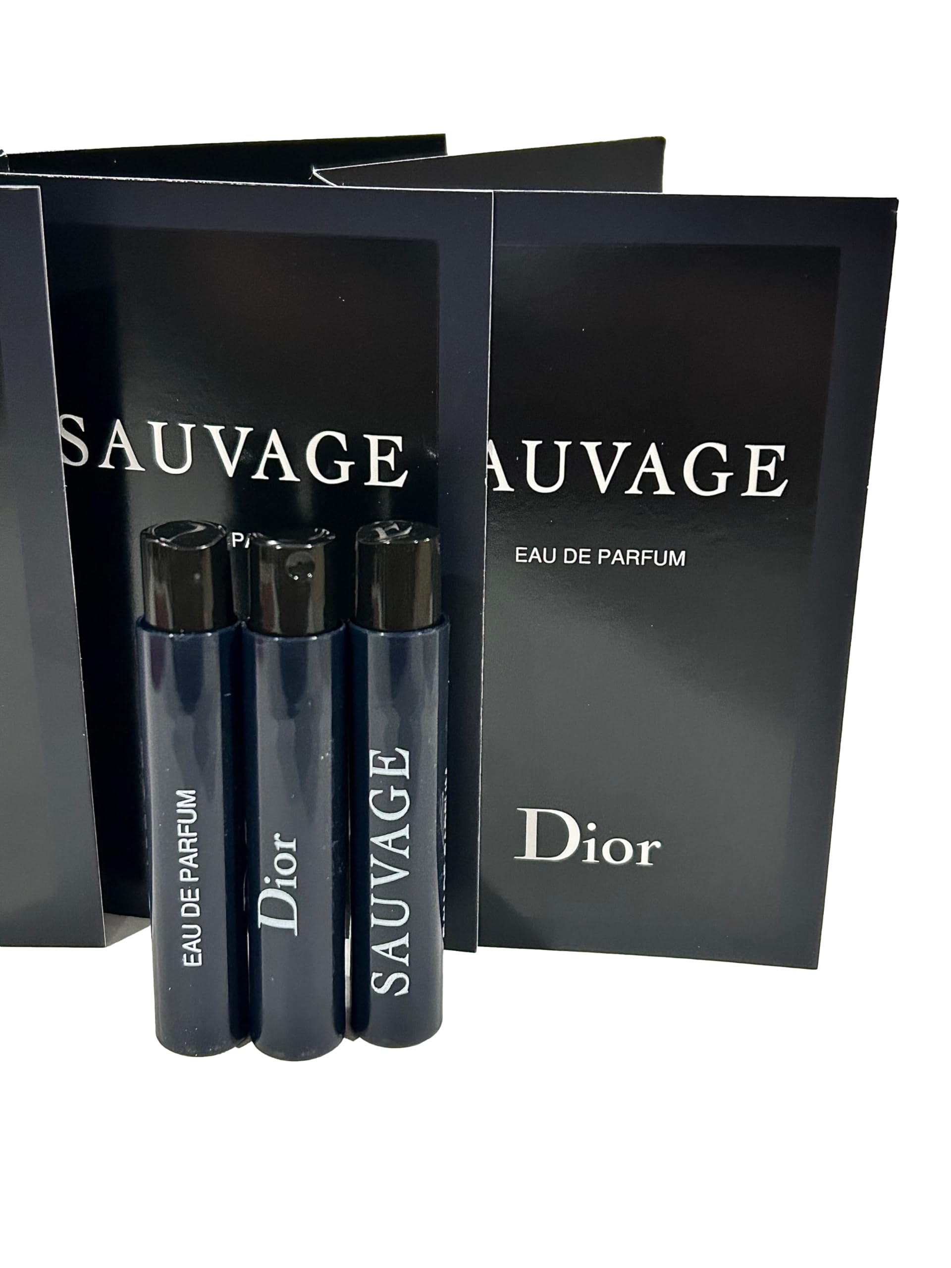 Dior Sauvage 1ml vial front view for travel fragrance trials.