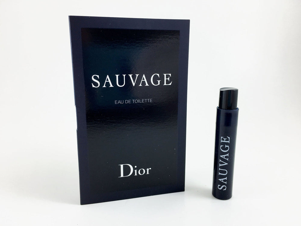 Dior Sauvage sample vial for travel testing and on the go fragrance.