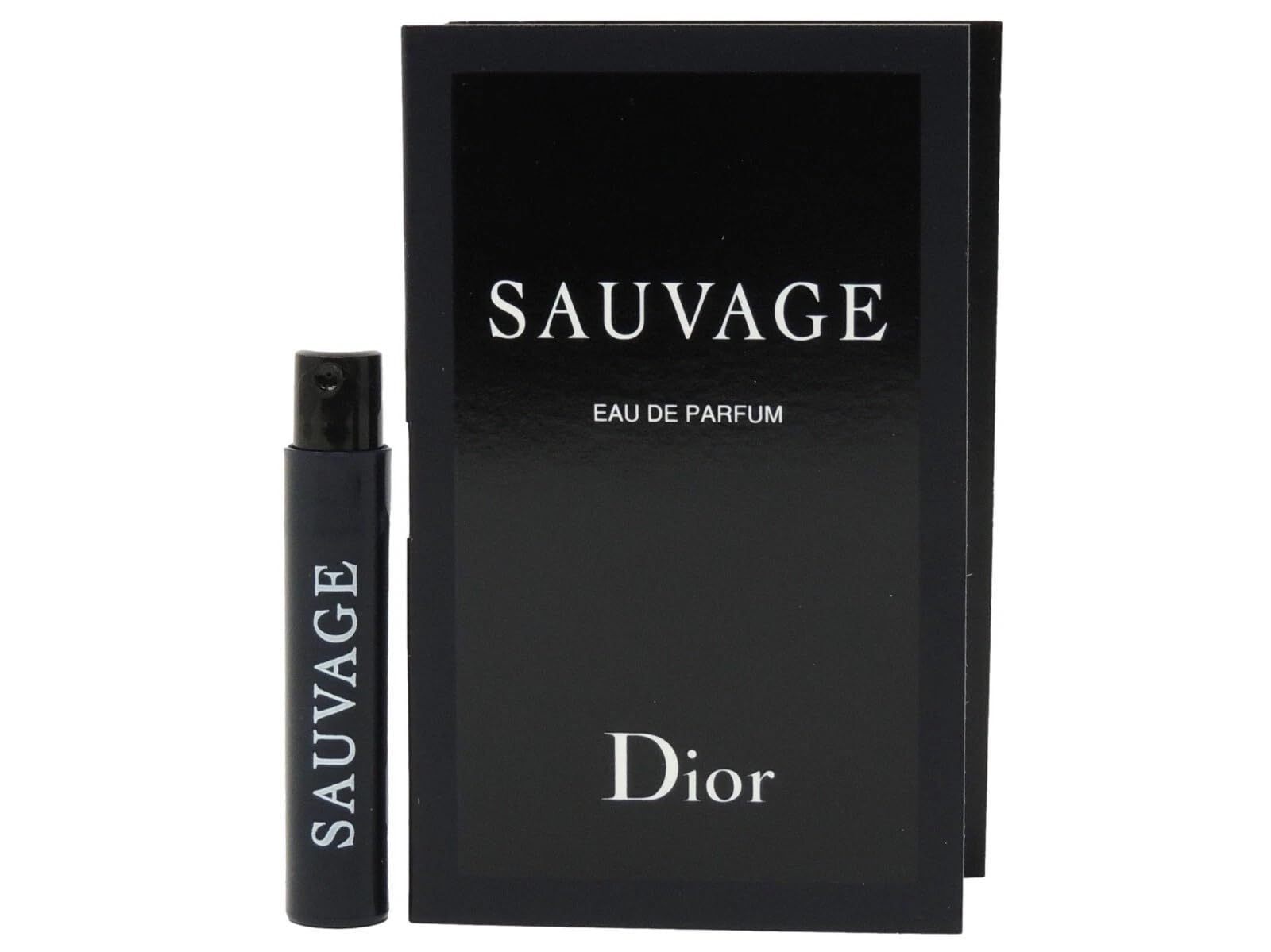 Dior Sauvage sample vial shows travel-ready setup for quick scent tests.