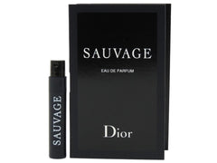 Dior Sauvage sample vial shows travel-ready setup for quick scent tests.