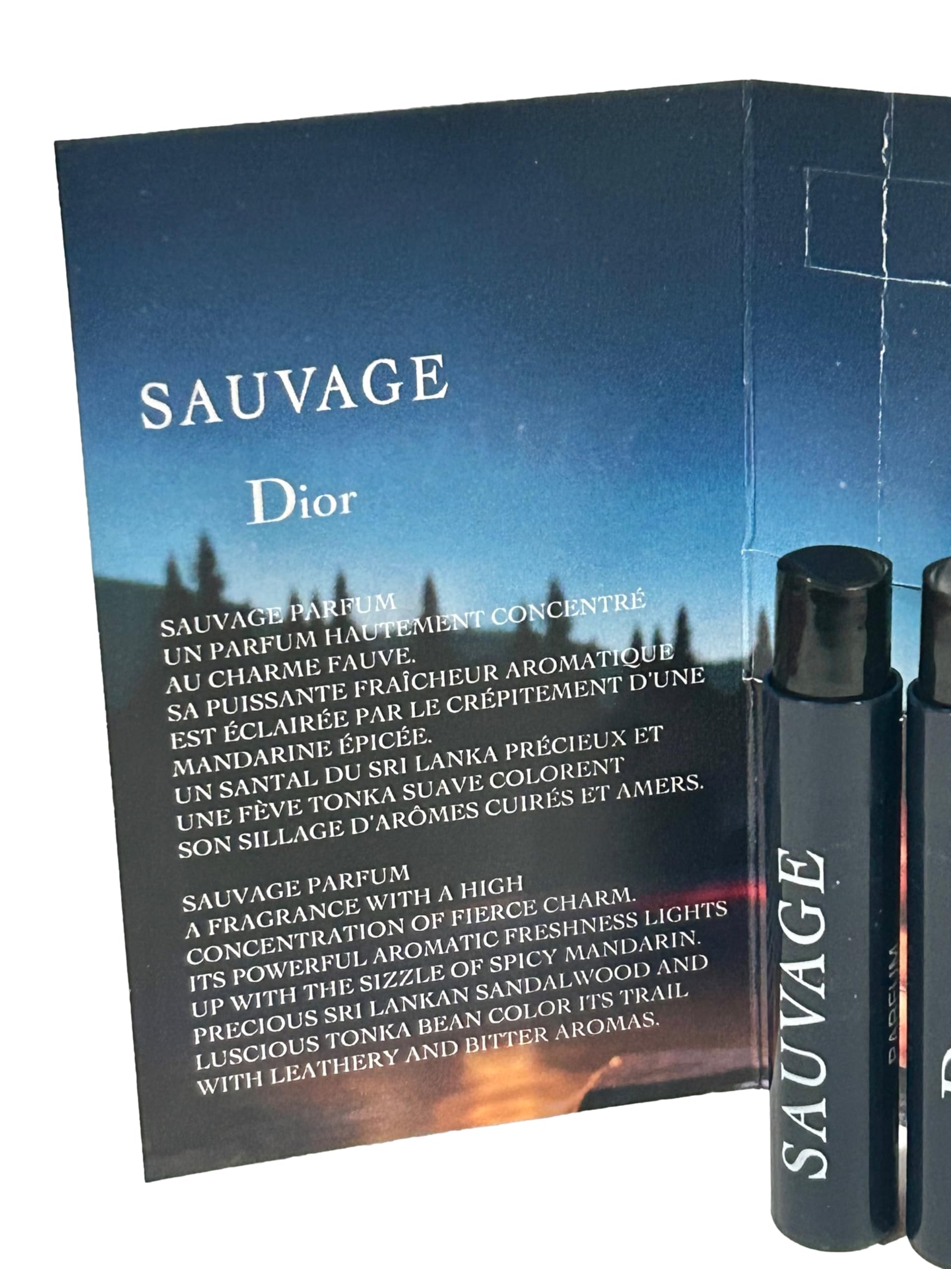 Dior Sauvage travel-ready packaging image for convenient testing.