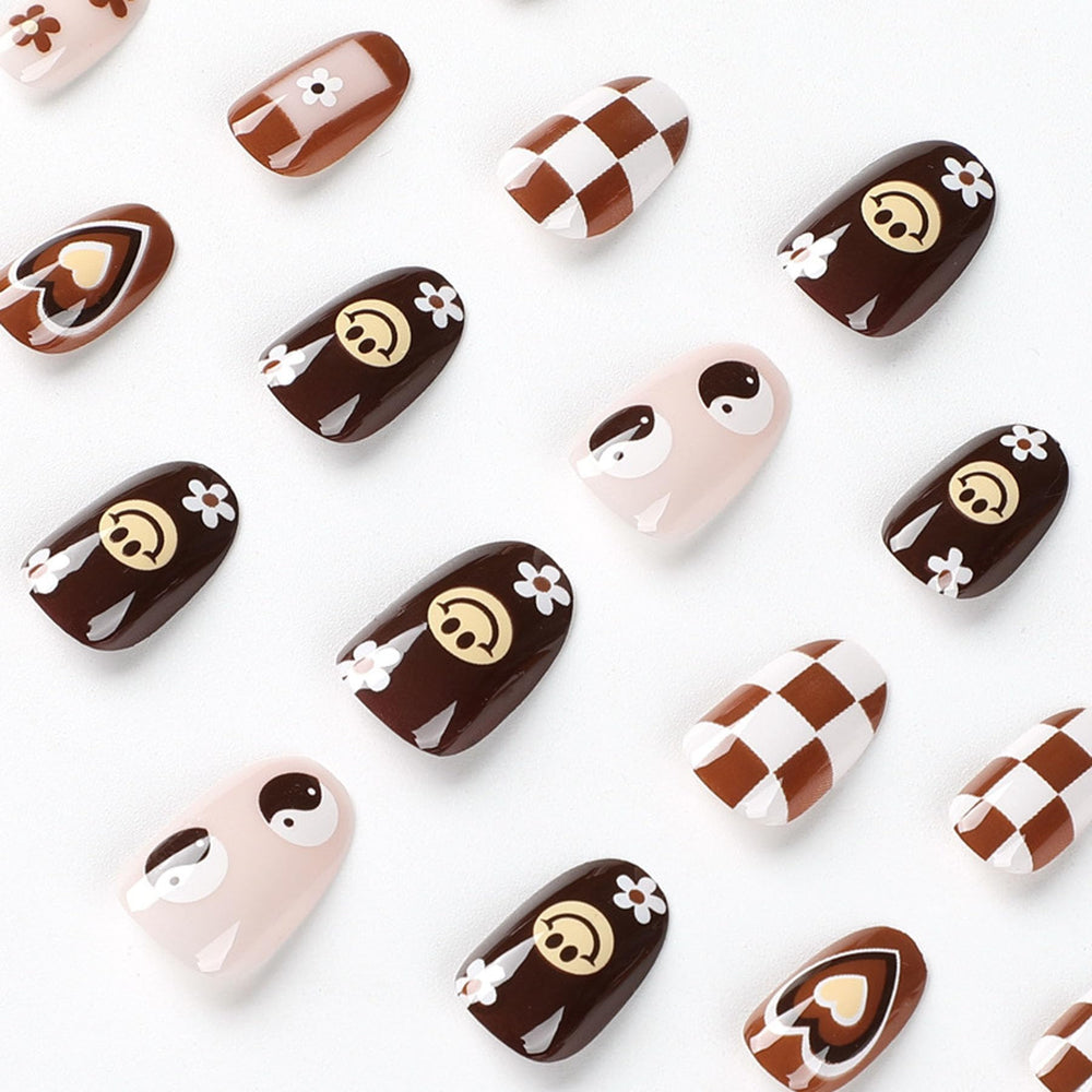 Diowino winter brown oval nails for comfortable wear