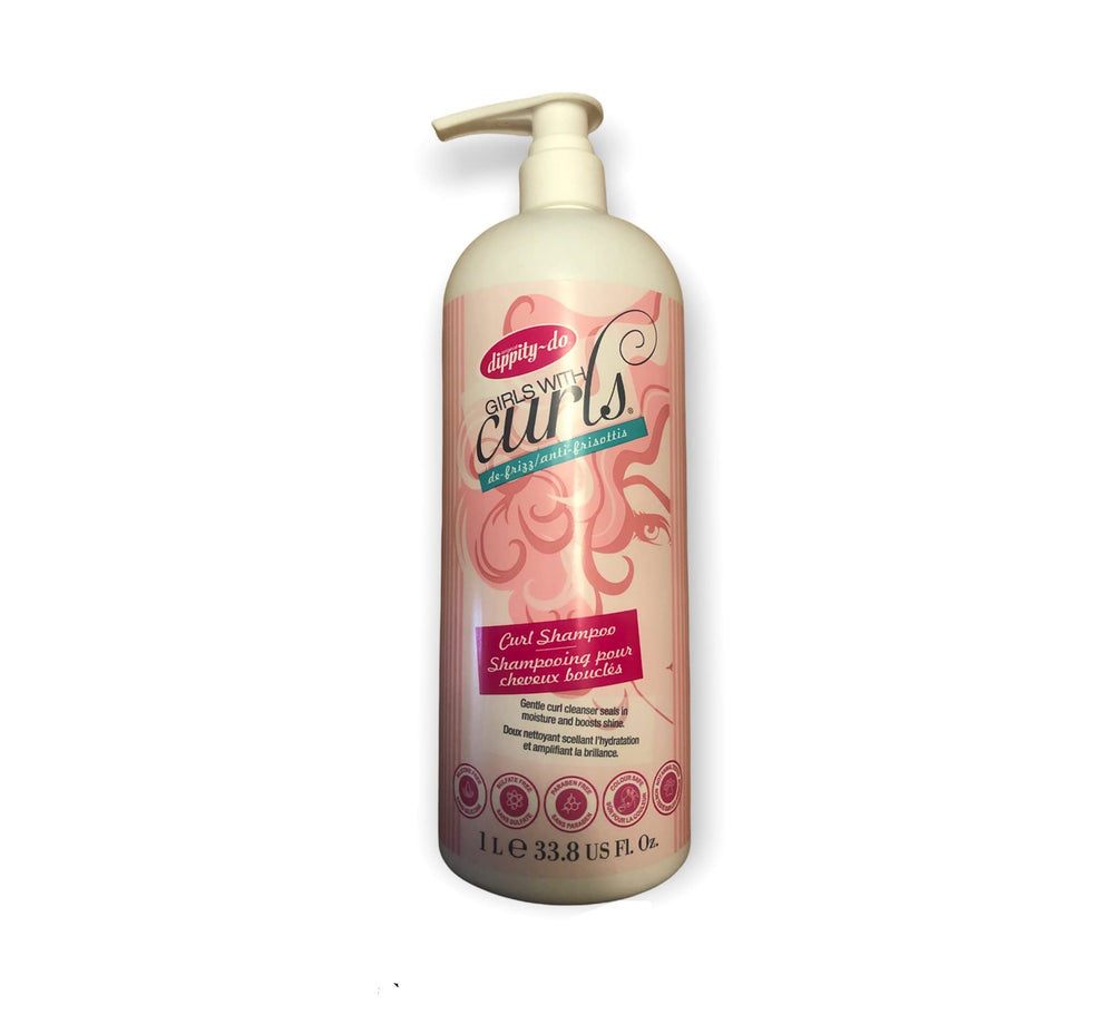 Dippity Do Girls With Curls Curl Shampoo bottle pour for easy dispensing and gentle cleansing