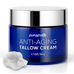 Dipseven beef tallow cream jar shows premium hydration for daily use.