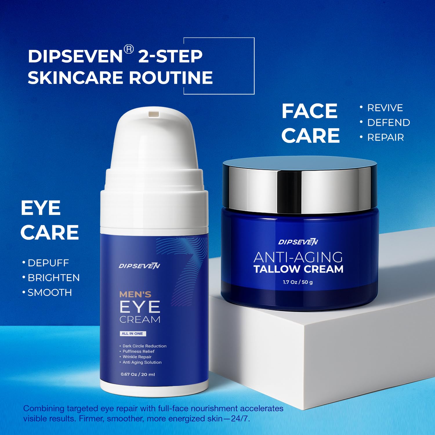 Dipseven day and night routine illustrates around-the-clock care.