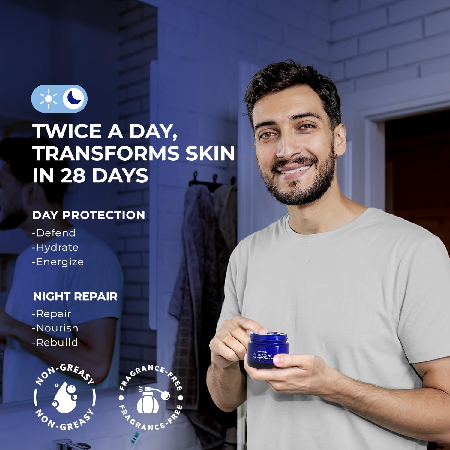 Dipseven skin-friendly formula suitable for sensitive and combination skin.