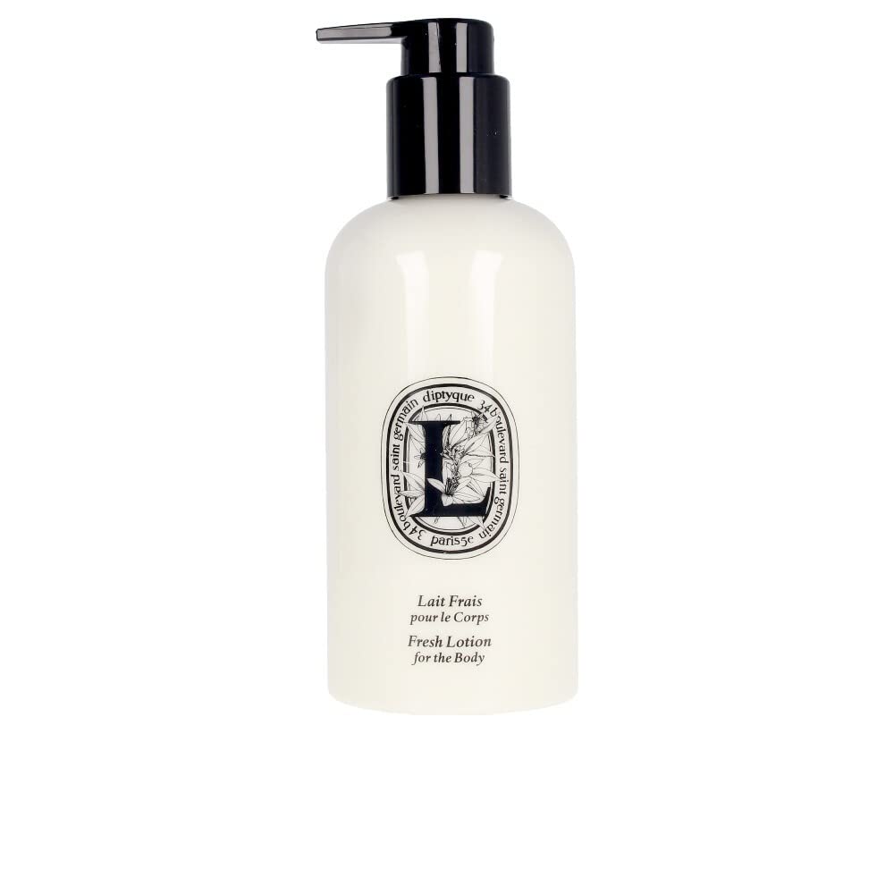 Diptyque fresh body lotion bottle with orange blossom scent for hydration.