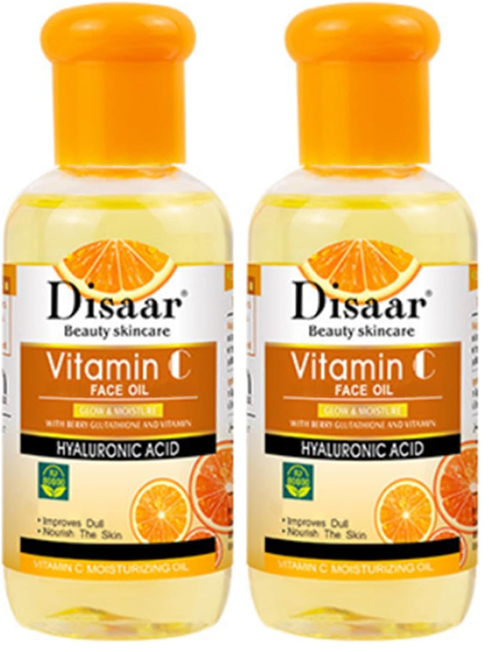 DISAAR Beauty Vitamin C face oil bottle with dropper for brightening and hydration.