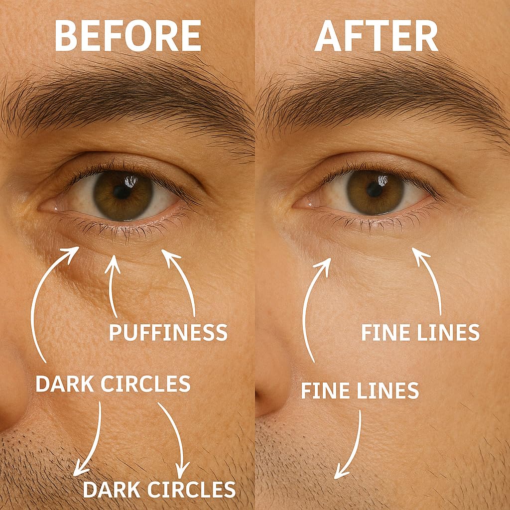 Disco Men's Eye Bag Treatment roller applicator enables quick, precise under-eye application.