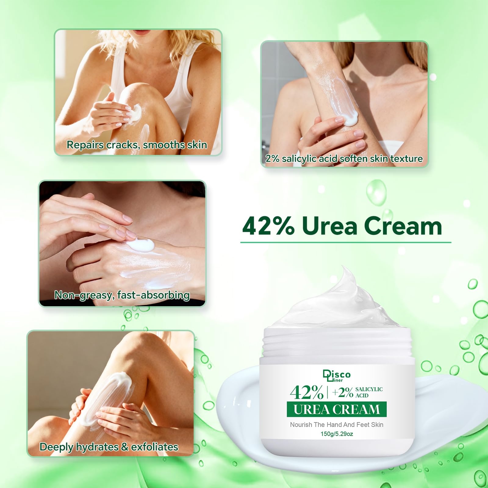 Discoliner cracked-heel before-after shows softer, healthier-looking skin.