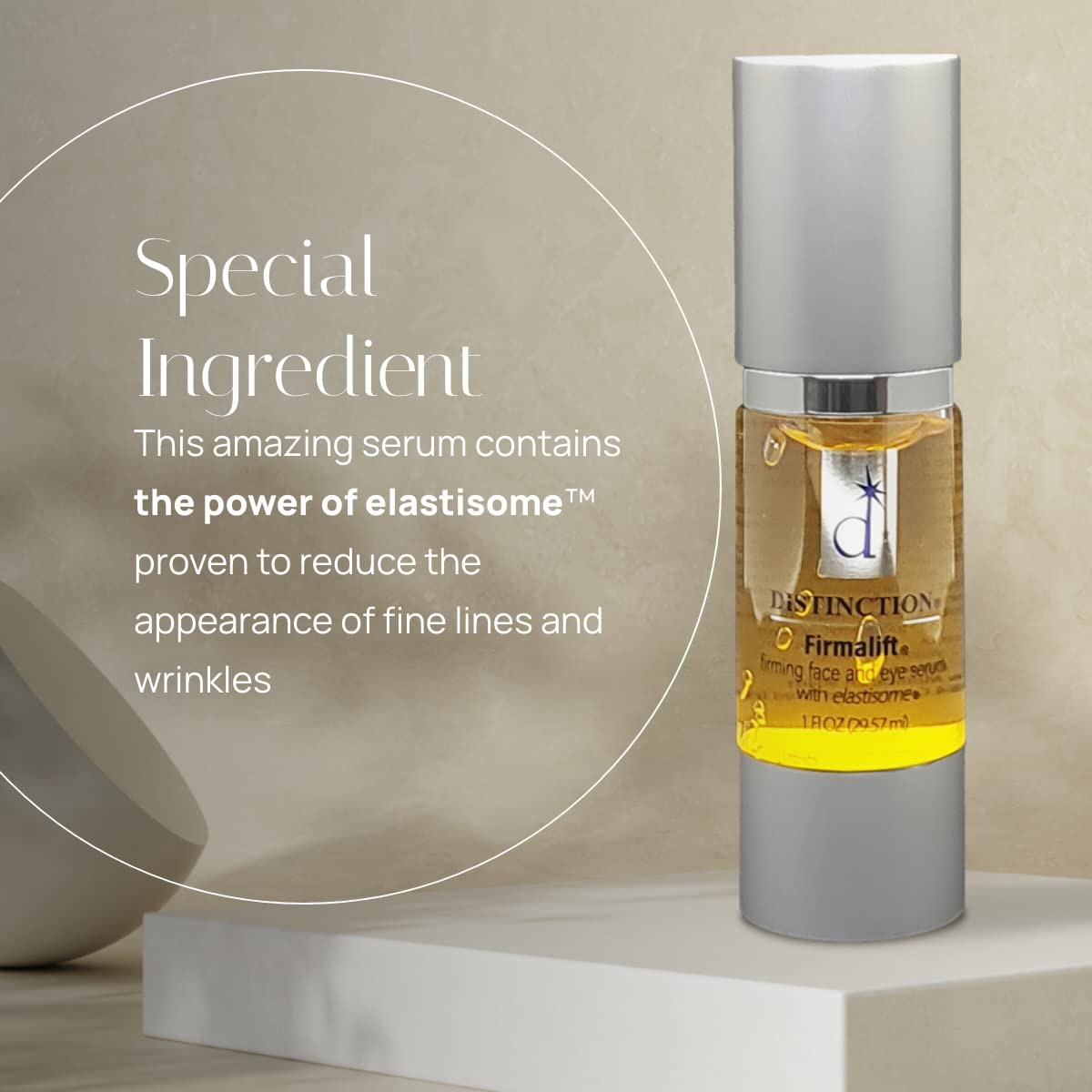 Distinction Firmalift silky texture application demonstrates easy absorption.