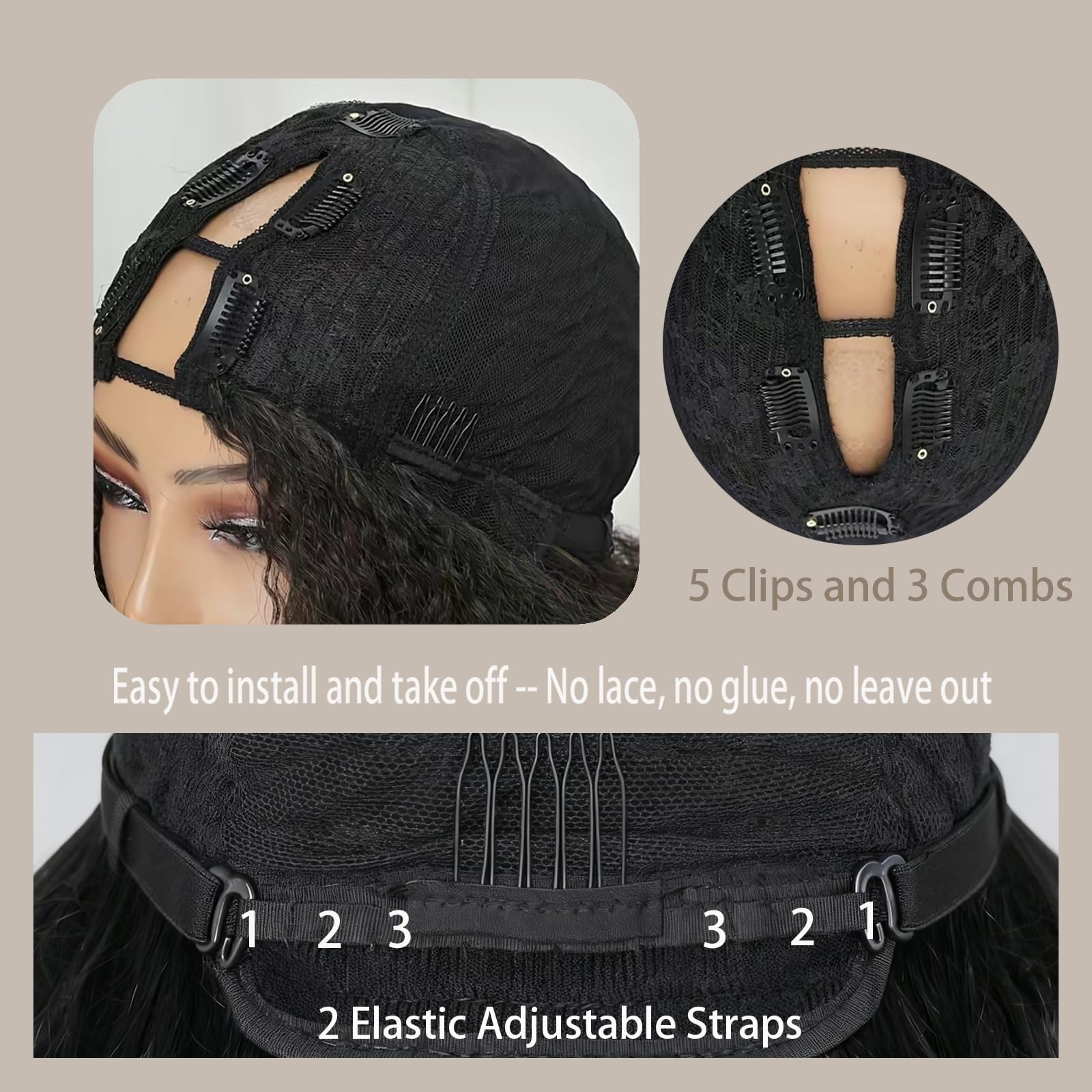Diva Locks Wig cap with clips demonstrates secure attachment options.