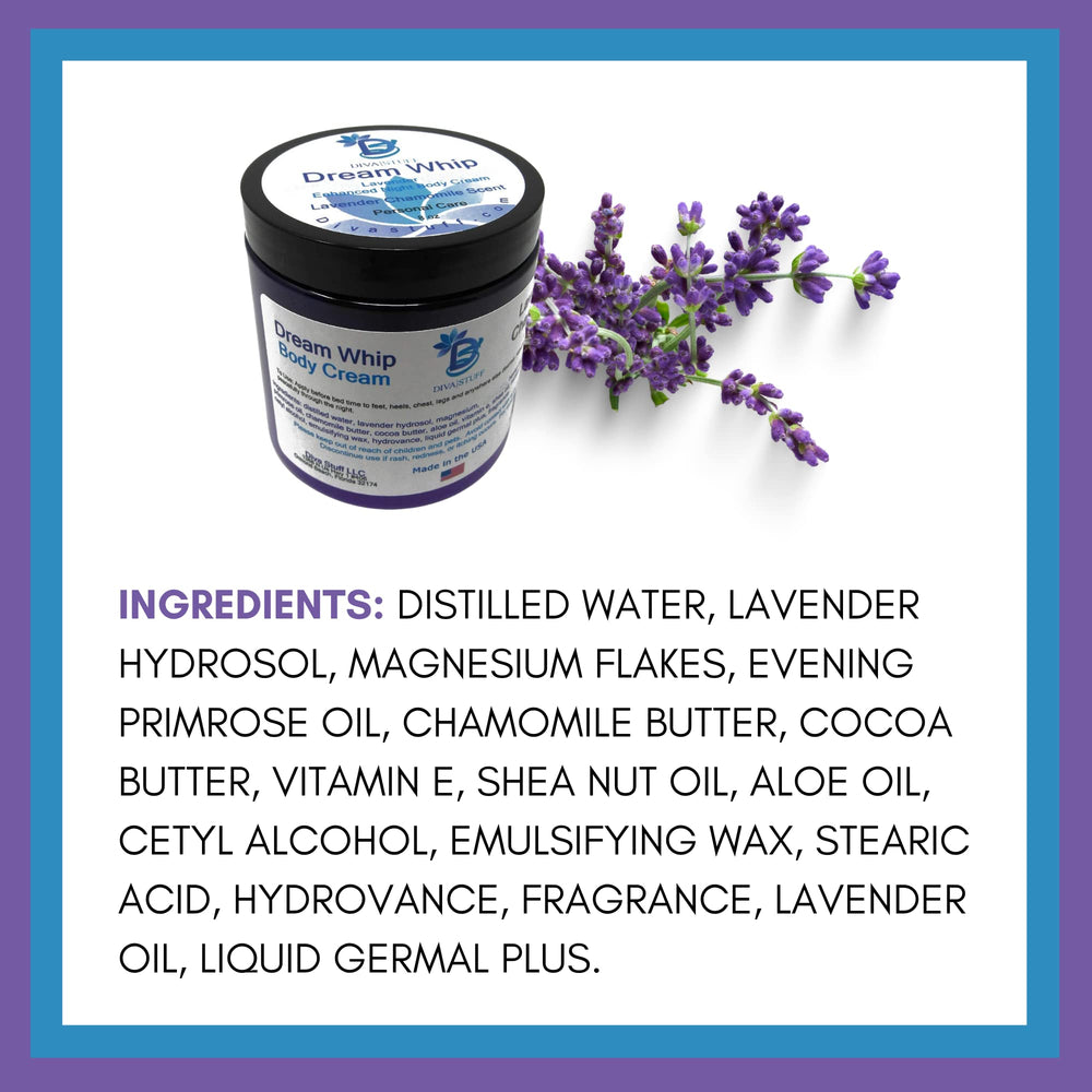 Diva Stuff Dream Whip lavender oil scent enhances relaxation at night